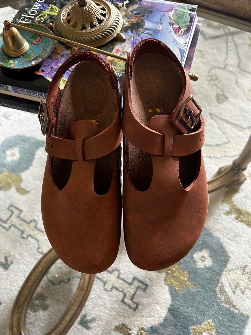 Birkenstock Brown Leather Buckle with strap Shoes size 38, excellent condition